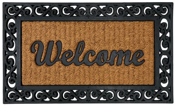 KIRKTON HOUSE Rubber Gate Coir Mat - Rectangle Welcome