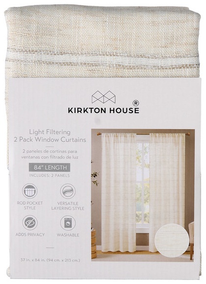 KIRKTON HOUSE Window Sheer Curtain Pair - Oatmeal