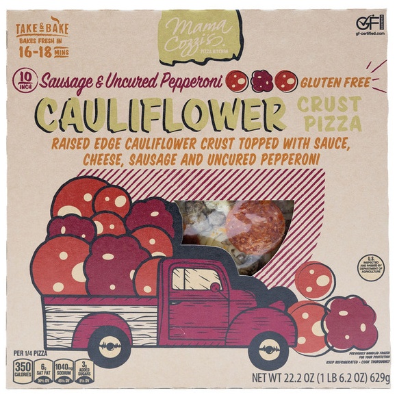 Mama Cozzi's Pizza Kitchen Sausage Pepperoni Cauliflower Pizza - 