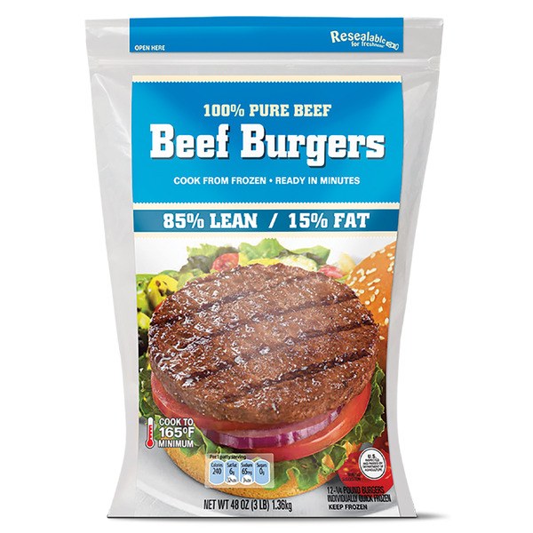 Pure Beef 85/15 Ground Beef Patties (3 lb pack)