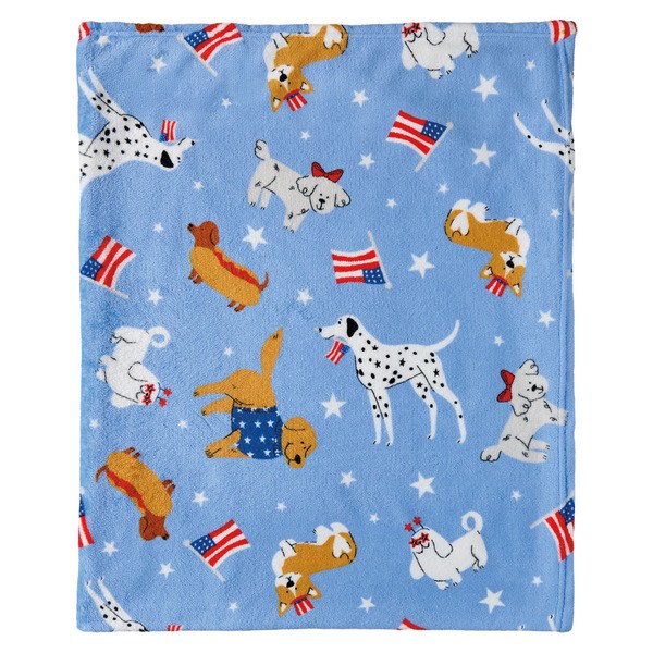 KIRKTON HOUSE Dogs Plush Throw, 50" X 60" — $4.99