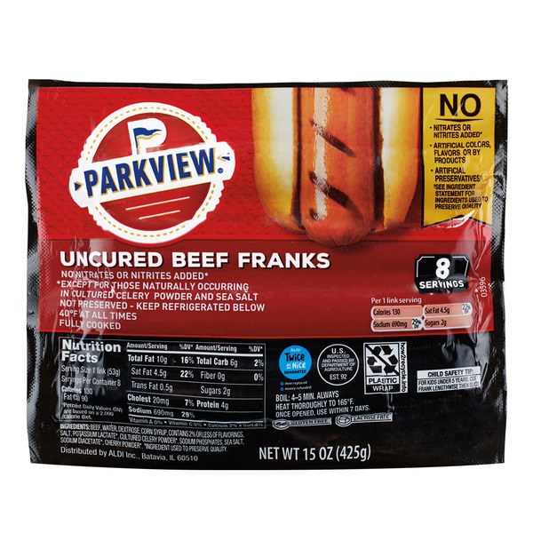 Parkview Uncured Beef Franks (15 oz, Under $5)