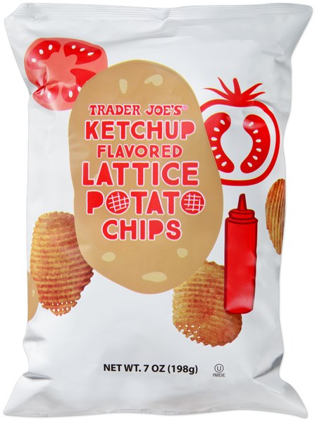 Ketchup Flavored Lattice Potato Chips — Price: Varies (~$2–$3)