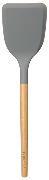 Crofton Beechwood & Silicone Utensil - Turner, Gray