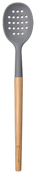 Crofton Beechwood & Silicone Utensil - Slotted Spoon, Gray