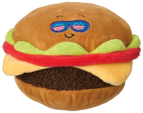 Heart to Tail Patriotic Dog Toy - Plush Cheeseburger