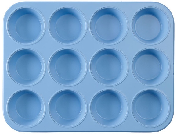 Crofton Metal Bakeware - 12 cup Muffin Pan, Light Blue