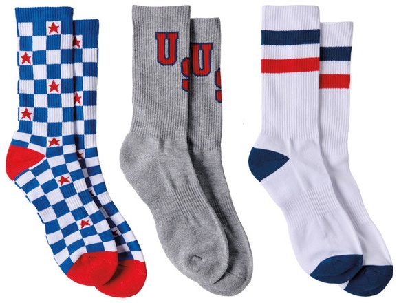 Crane Retro Socks - Plaid/USA/White 6-12