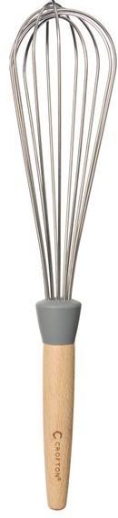Crofton Beechwood & Silicone Utensil - Whisk, Gray
