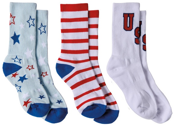 Crane Retro Socks - Blue/Red/USA 4-10