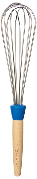 Crofton Beechwood & Silicone Utensil - Whisk, Blue