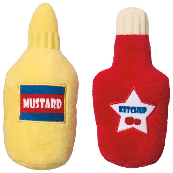 Heart to Tail Patriotic Dog Toy - Plush Condiment 2pk