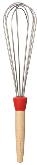 Crofton Beechwood & Silicone Utensil - Whisk, Red