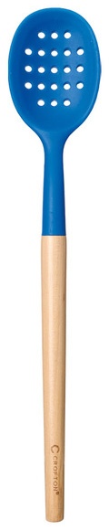 Crofton Beechwood & Silicone Utensil - Slotted Spoon, Blue