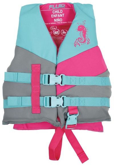 Fluid Child Life Vest - Teal/Pink