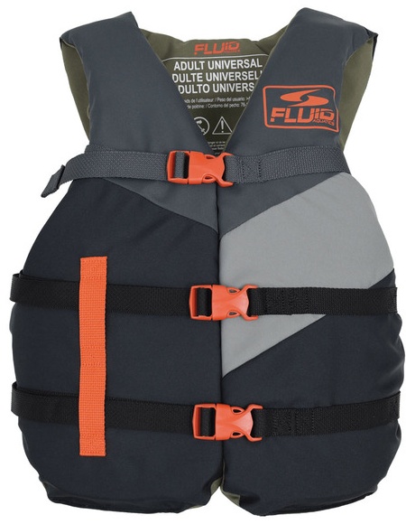Fluid Adult Life Vest - Black/Grey