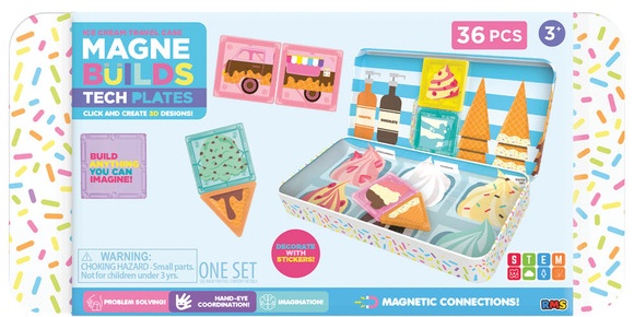 Magne Builds Travel Magnetic Tiles 36pc - Ice Cream