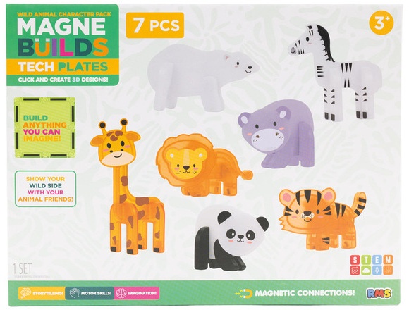 Magne Builds Magnetic Character Set 7pc- - Animals