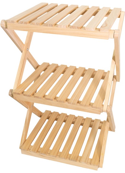 Belavi 3-Tier Wooden Plant Stand -