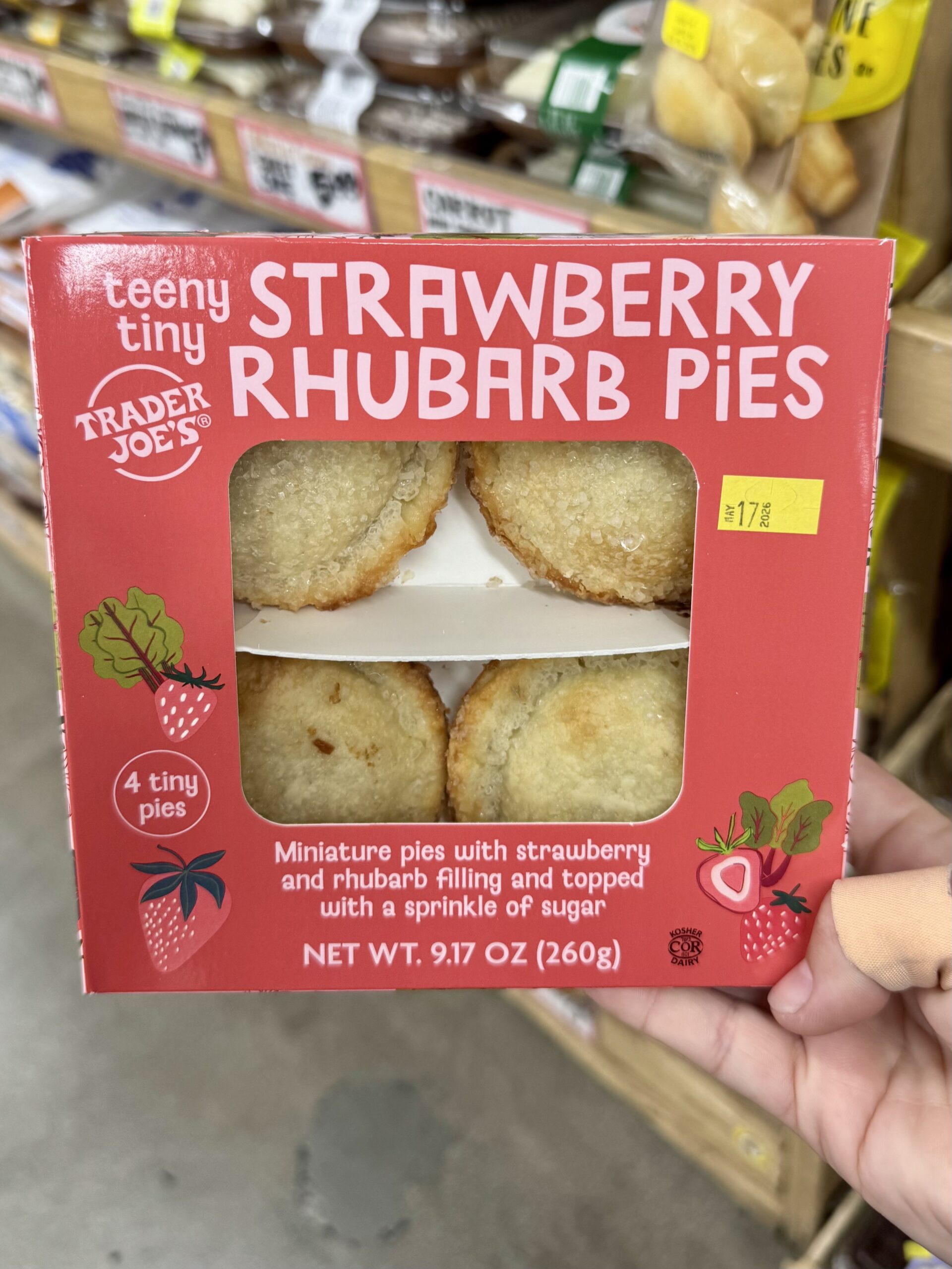 Teeny Tiny Strawberry Rhubarb Pies - in store