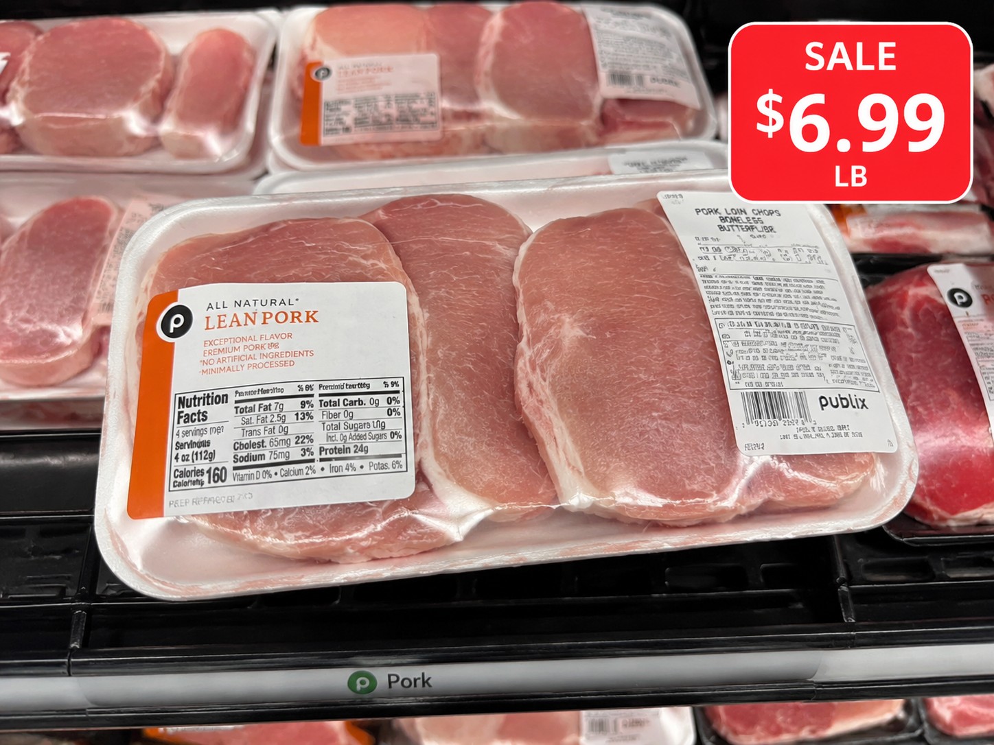 Publix Lean Boneless Pork Loin Chops Butterflied