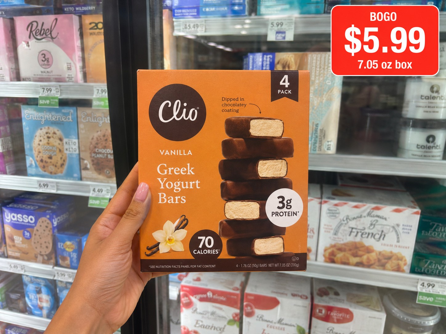 CLIO GREEK YOGURT BAR Vanilla or Strawberry