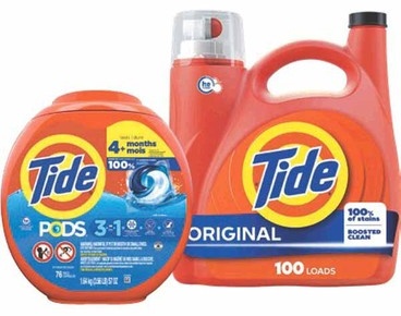Any 1 Tide Pods 76-ct. or Power Pods 45-ct. OR Liquid Detergent 117, 125 or 132-oz