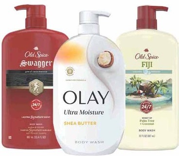 Olay or Old Spice Body Wash