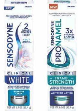 Sensodyne or Pronamel Clinical Whitening Toothpaste