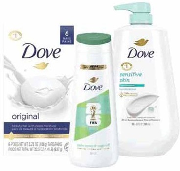 Any 1 Dove Body Wash 20–30.6-oz or Bar Soap