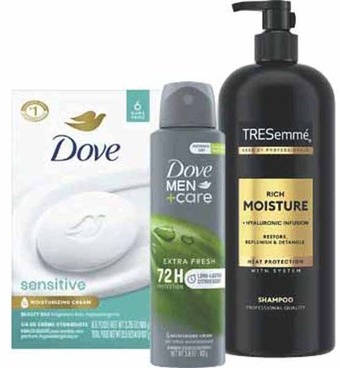 Any 3: Axe, Dove, Dove Men+Care, Degree, Nexxus, Tresemmé, Schmidt's, Shea Moisture or Vaseline