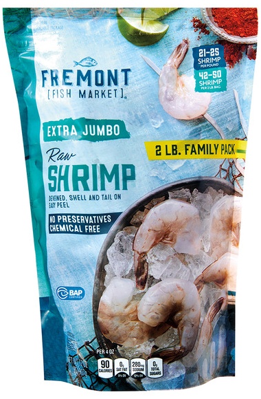 Fremont Fish Market Extra Jumbo EZP Raw Shrimp - 