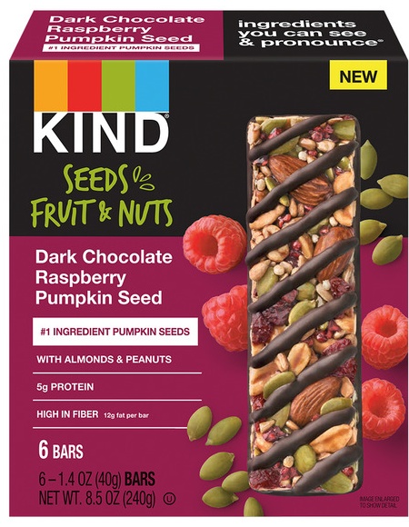 KIND Dark Chocolate Raspberry Pumpkin Seed Bars -