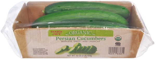 Organic Persian Cucumbers — Price: Varies (~$2–$3)