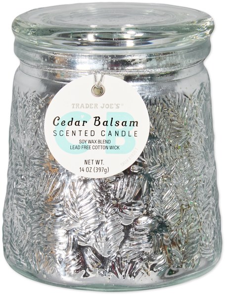 Cedar Balsam Scented Candle (seasonal) — Price: Varies (~$5–$7)
