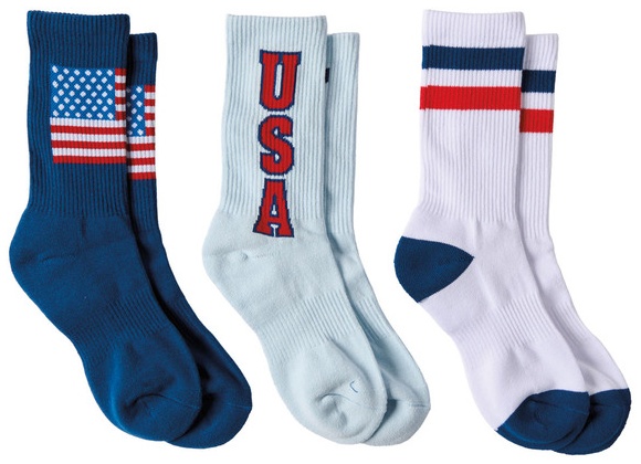 Crane Retro Socks - Flag/White/USA 4-10