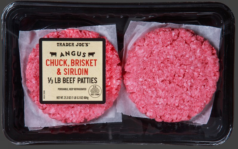 Angus Chuck, Brisket & Sirloin Beef Patties at Trader Joe's