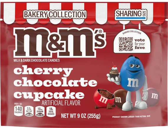 M&M's Cherry Chocolate Cupcake
