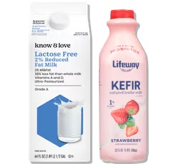 Know & Love Lactose Free Milk 64 oz or Lifeway Kefir Milk 32 oz