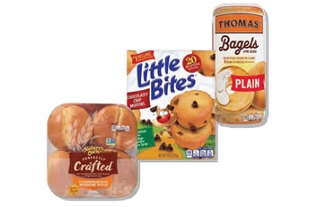 Entenmann's Little Bites, Mini Snack Cakes or Donuts 1-22 oz, Thomas' Bagels 13-22 oz or Nature's Own Perfectly Crafted Buns 12 ct