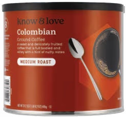 Know & Love or SE Grocers Coffee 24.2-30.5 oz can