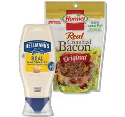 Hellmann's Squeeze Mayo 11.5 oz or Hormel Bacon Toppings 4.3 oz
