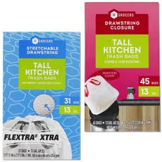 SE Grocers 13 Gallon Trash Bags 31-45 ct or 30 gallon trash bags 18-28 ct