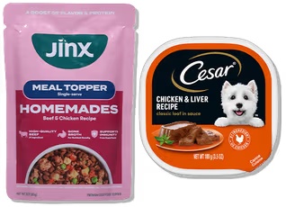 Cesar Cuisine or Home Delights 3.5 oz or Jinx Meal Toppers 3 oz