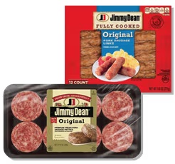 Jimmy Dean Fully Cooked Breakfast Sausage Links or Patties 9.6 oz or open faced links or patties 12 oz