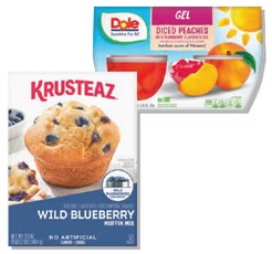 Dole Fruit Bowls 4 ct or Krusteaz Muffins 12 ct