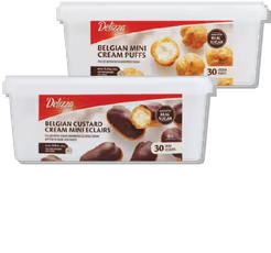 Delizza Cream Puffs or Mini Eclairs 30 ct