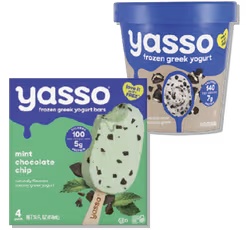 Yasso Frozen Greek Yogurt 14 oz or novelties 7-14 oz