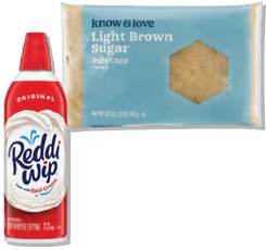 Know & Love Powdered or Light Brown Sugar 32 oz or Reddi-wip Whipped Topping 6.5 oz