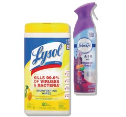 Febreze Aerosols 8.1 oz • Excludes Premium Scents or Lysol Disinfecting Wipes 75-80 ct
